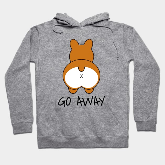 Go Away - Corgi Butt Hoodie by LunaMay